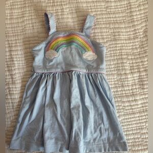 Charming Kids Dress with Rainbow Embroidery
